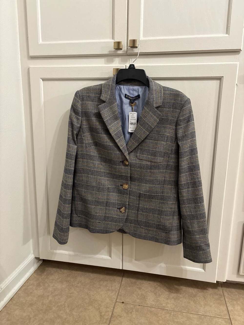 Brooks Brothers Women's Italian Fabric Plaid Glen Check Blazer Size 6 NWT